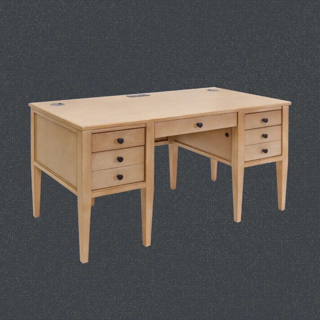 Laurel Natural Oak Half Pedestal Desk