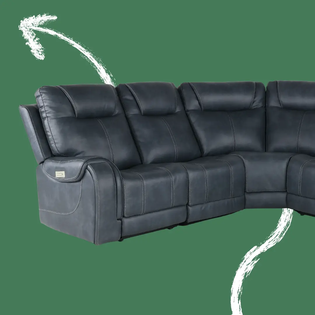 Conway Slate Gray 6 Piece Power Reclining Sectional