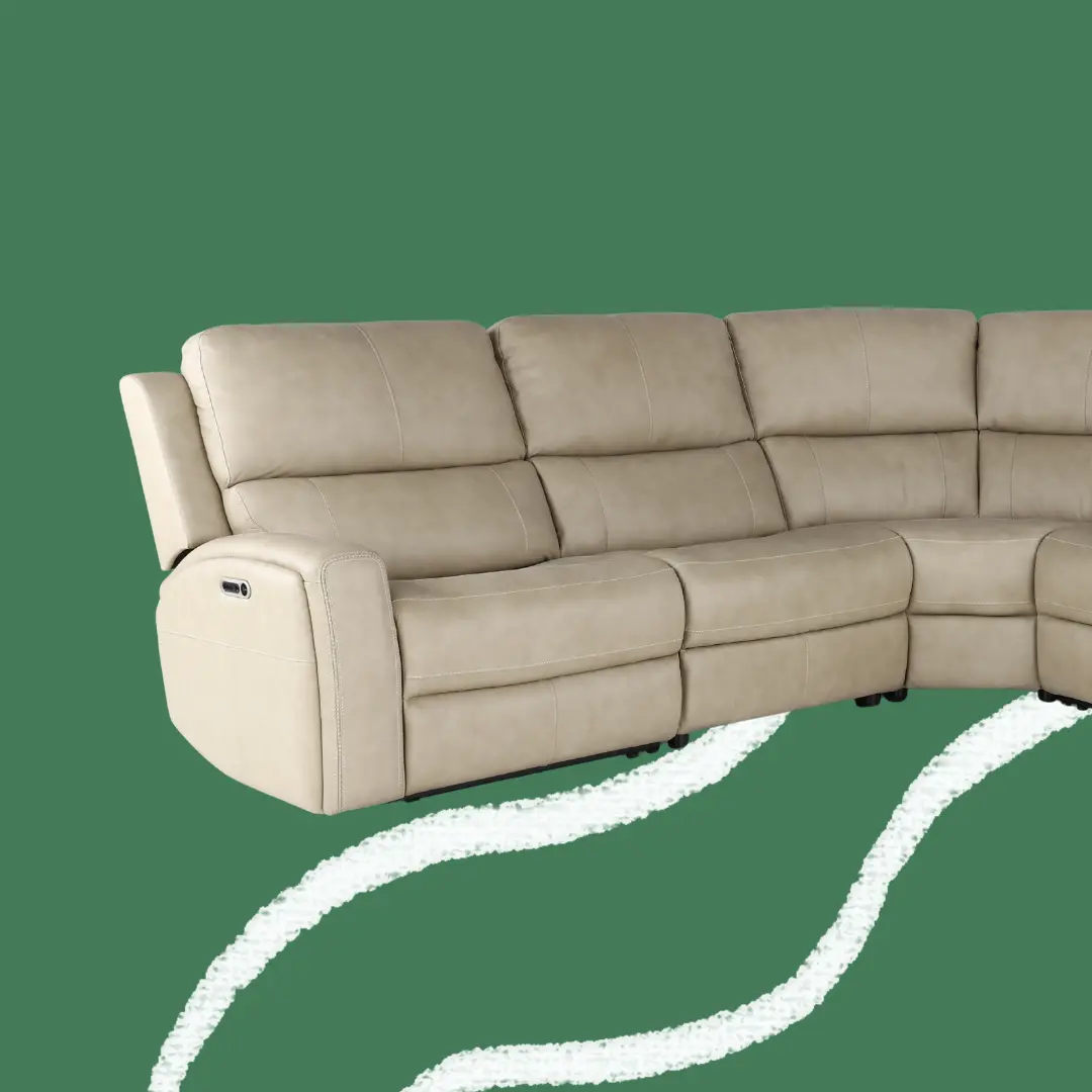 Linden Beige 6 Piece Power Reclining Sectional
