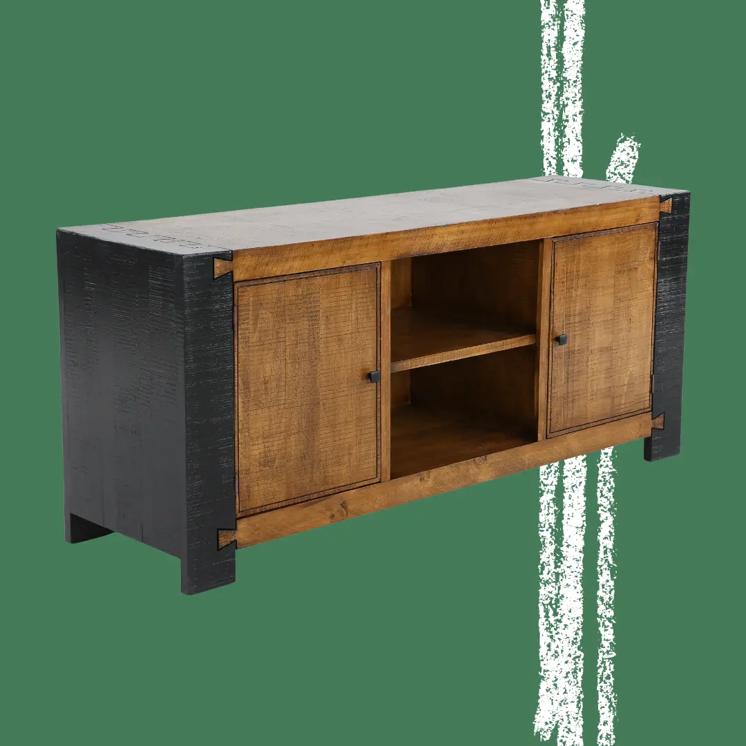 Pacifico Black and Brown TV Stand