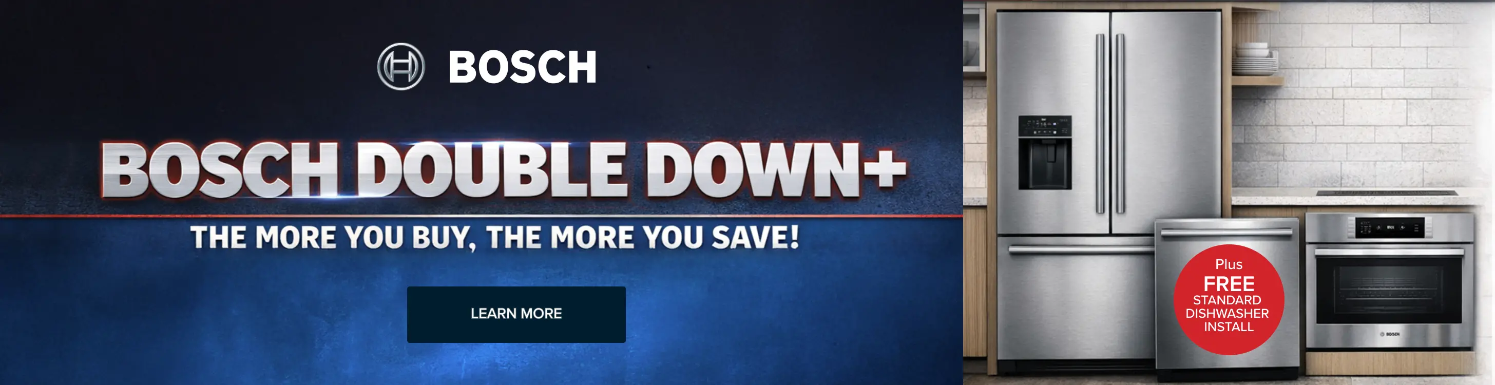 Bosch Double Down 2026 Save up to $2100 with purchase of Bosch Major appliances