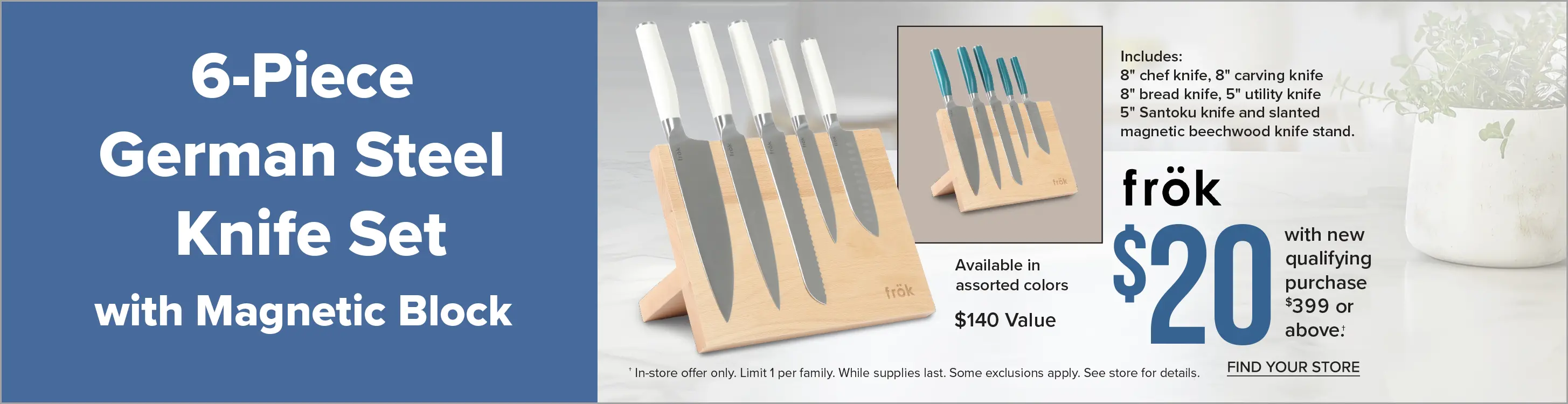 Frok Knife Set 6-Piece German Steel Knife Set