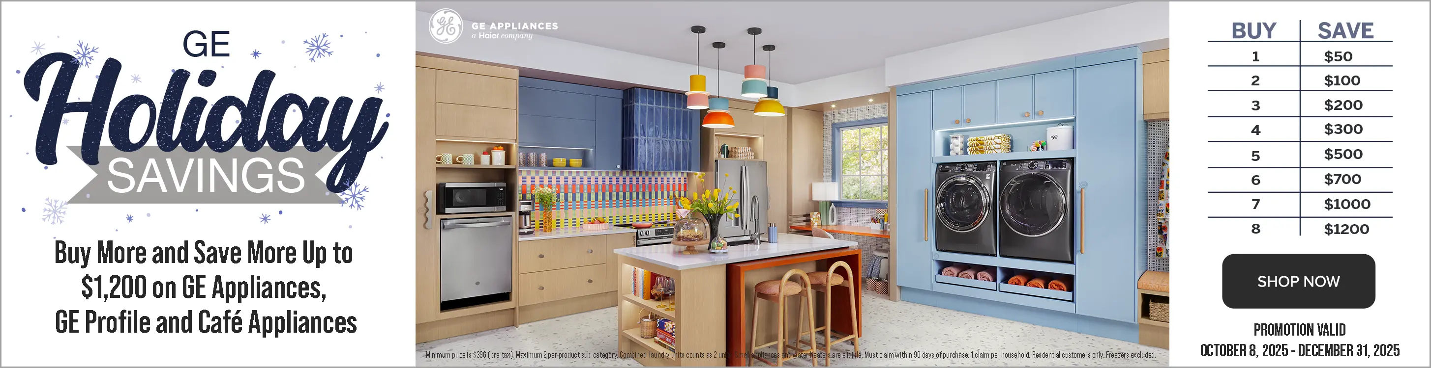 GE Holiday Savings GE Holiday Savings up to $1200 on GE, GE Profile and Cafe Appliances.