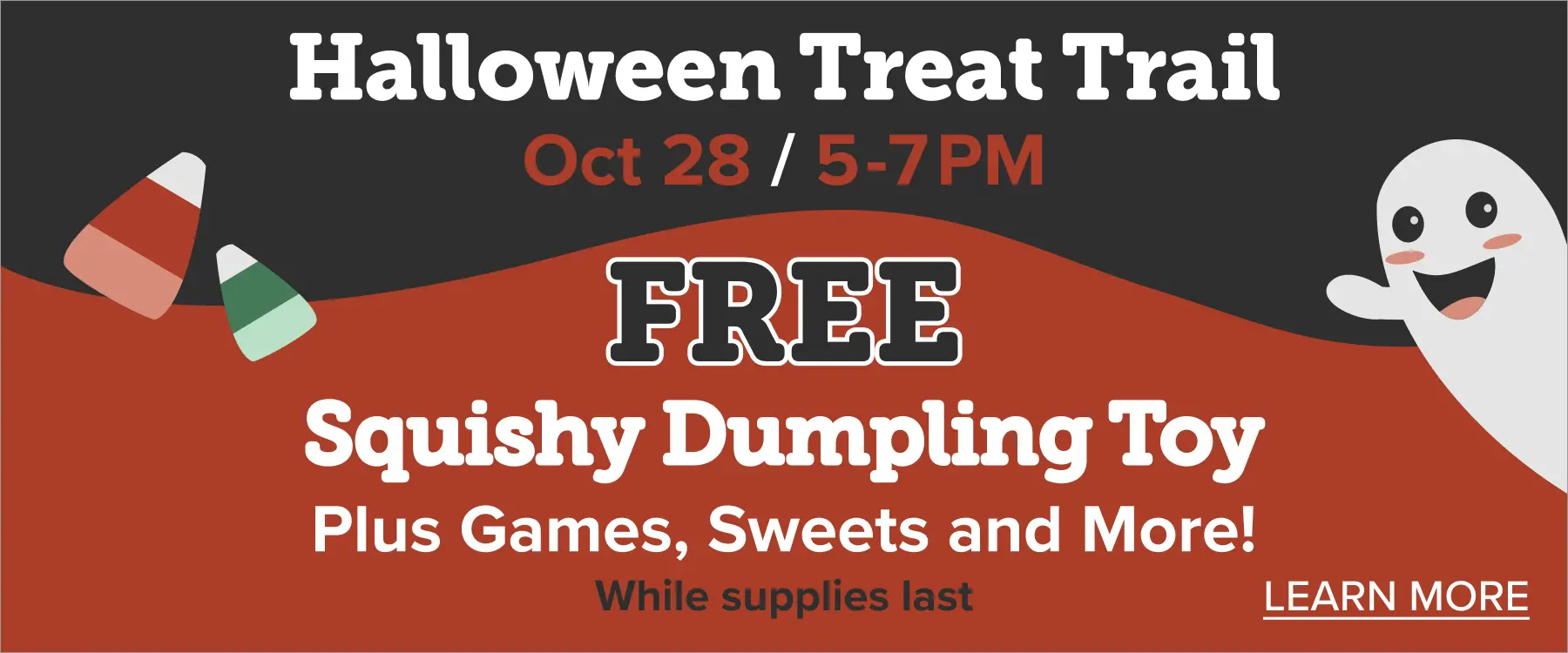 Halloween Treat Trail Free Squishy Dumpling Toy + games, sweets and more.