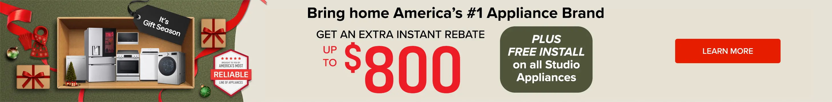 LG Studio Free Install Get an instant rebate up to $800 plus free install on all LG Studio Appliances