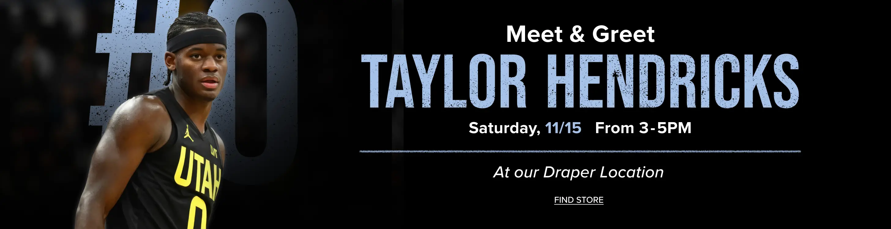Meet and Greet Taylor Hendricks Saturday 11/15, between 3 - 5pm.