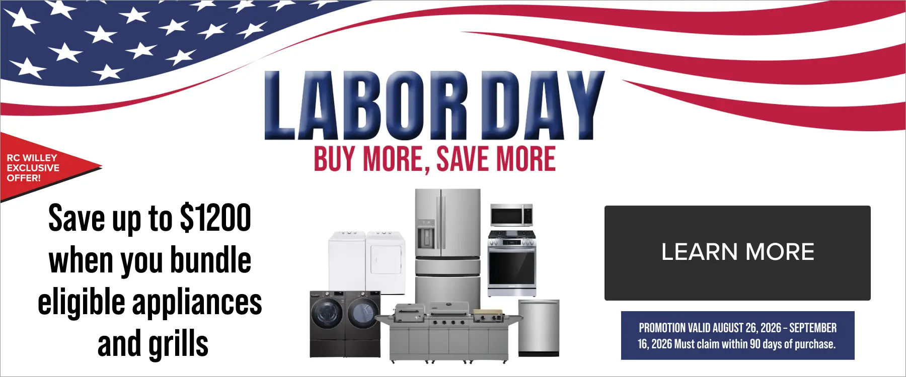 NATM Labor Day 2026 Save up to $1200 when you bundle eligible appliances and grills.