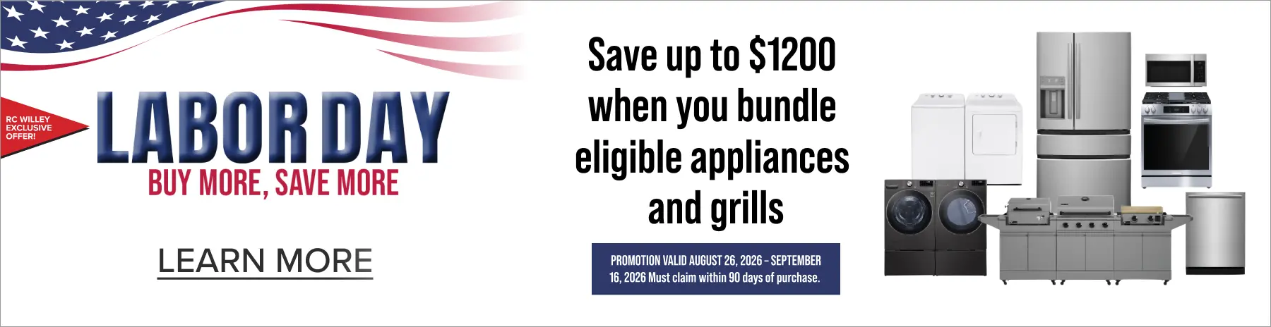 NATM Labor Day 2026 Save up to $1200 when you bundle eligible appliances and grills.