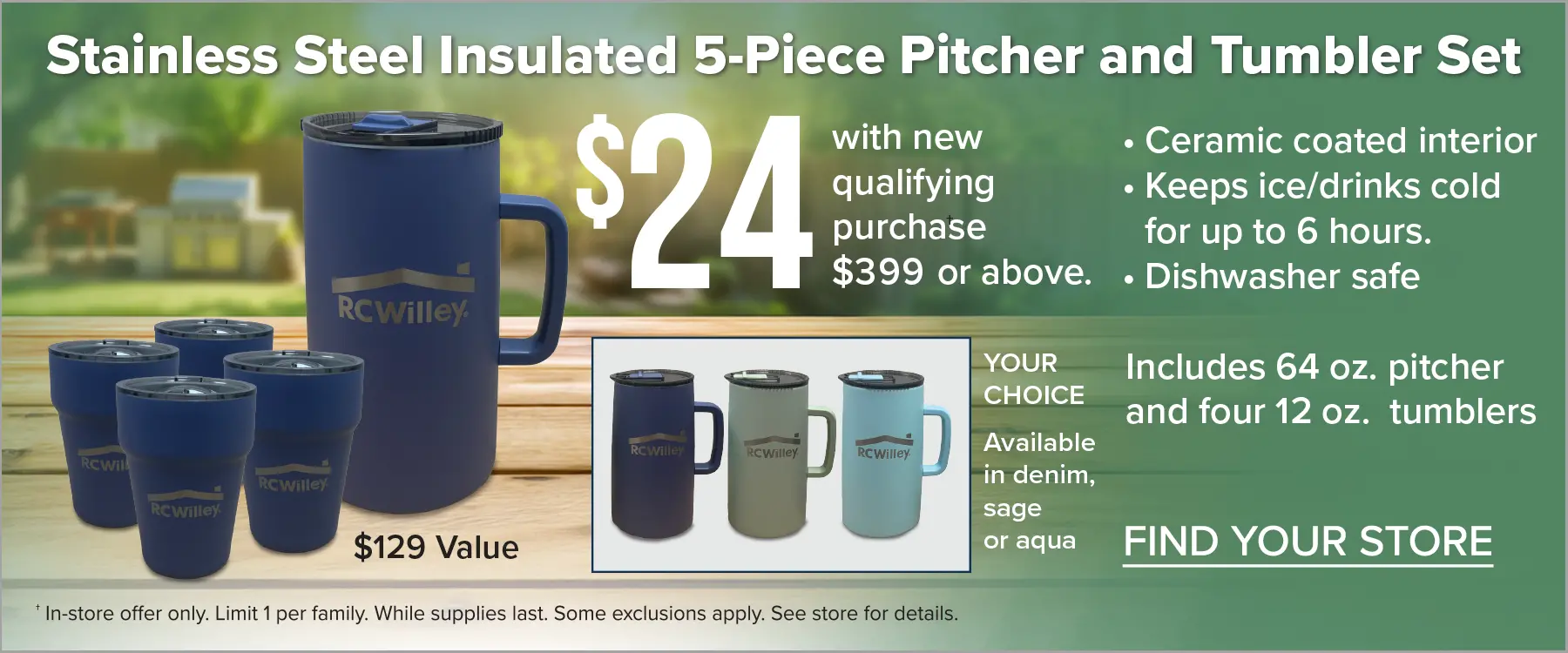Stainless Steel Insulated Pitcher $24 with new qualifying purchase $399 or above.