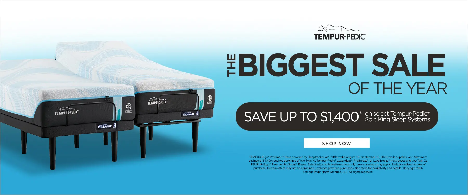 Tempur-Pedic Labor Day Sale Save up to $1400 on select Tempur-Pedic split king sleep systems
