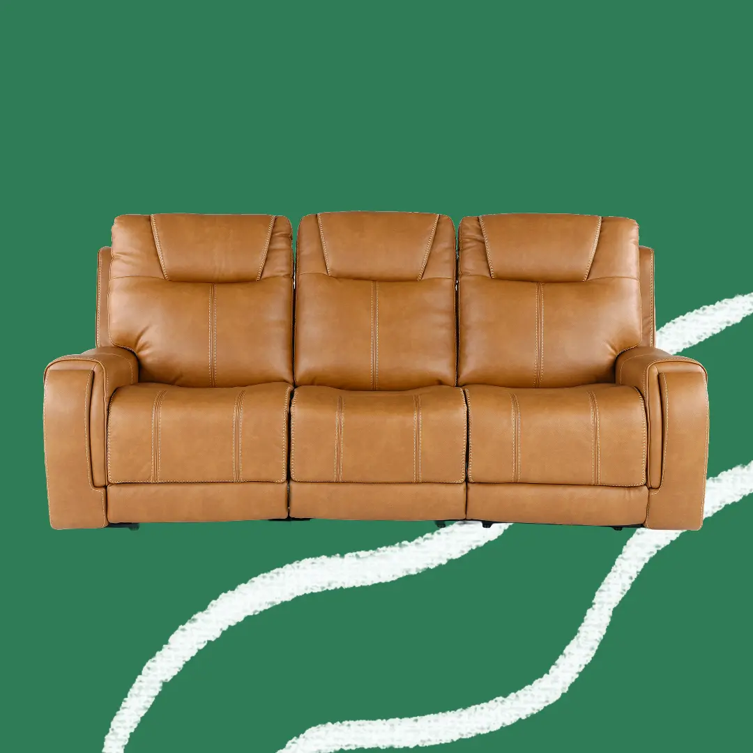 Conway Saddle Brown Triple Reclining Sofa