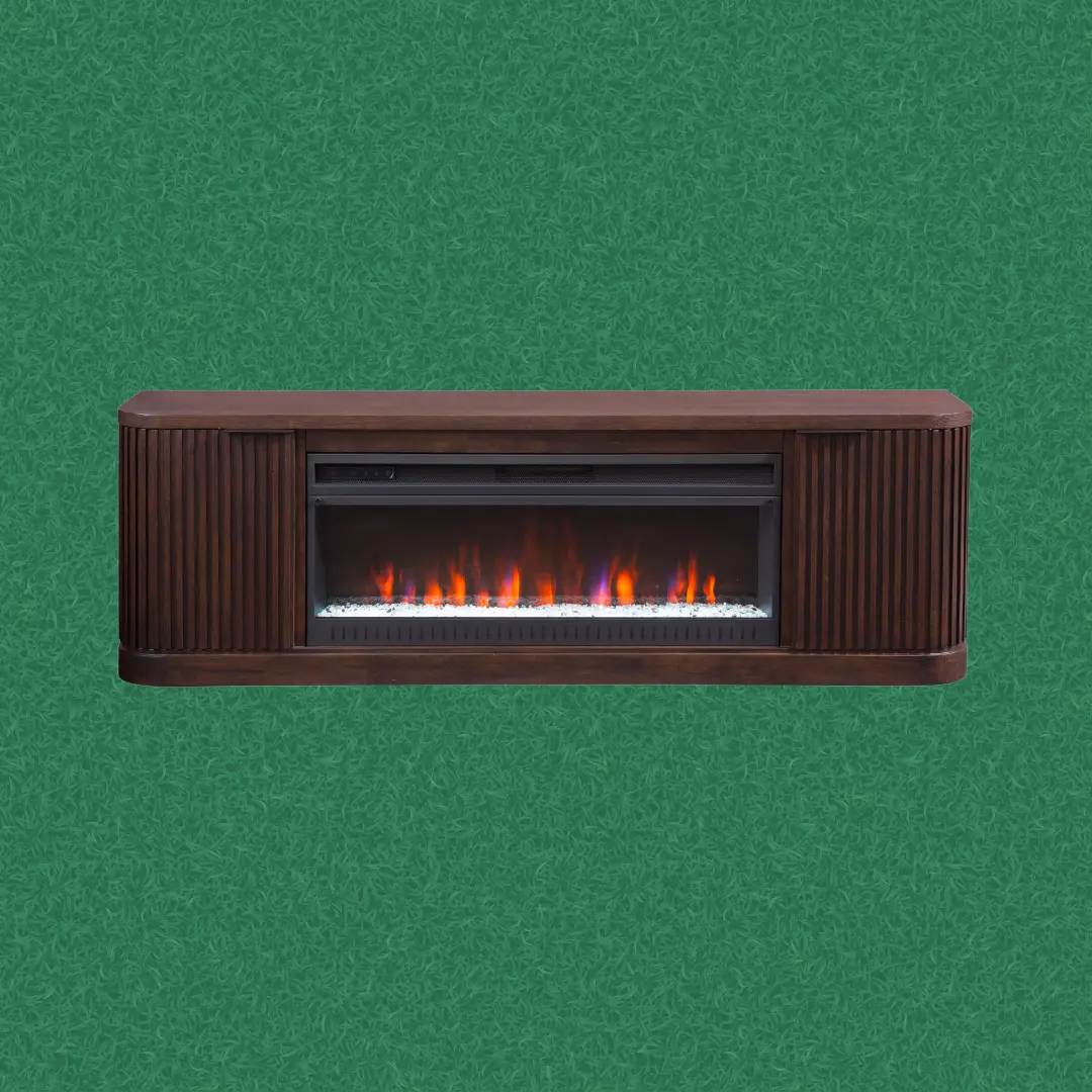 Tulane Brown 76-Inch Fireplace Console