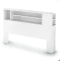 9007A1 Fusion White Full/Queen Bookcase Headboard (54/60 Inch) - South Shore