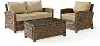 KO70027WB-SA Bradenton 3 Piece Tan and Wicker Patio Seating Set