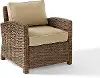 KO70023WB-SA Bradenton Tan and Wicker Patio Armchair