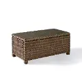 CO7208-WB Bradenton Wicker and Glass Patio Coffee Table