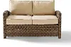 KO70022WB-SA Bradenton Beige and Wicker Patio Loveseat