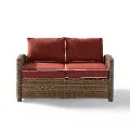 KO70022WB-SG Bradenton Red and Brown Wicker Patio Loveseat