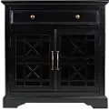 Black 2 Door and 1 Drawer Accent Chest