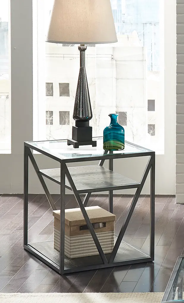 37-OT1020 Modern Glass End Table - Arista-1