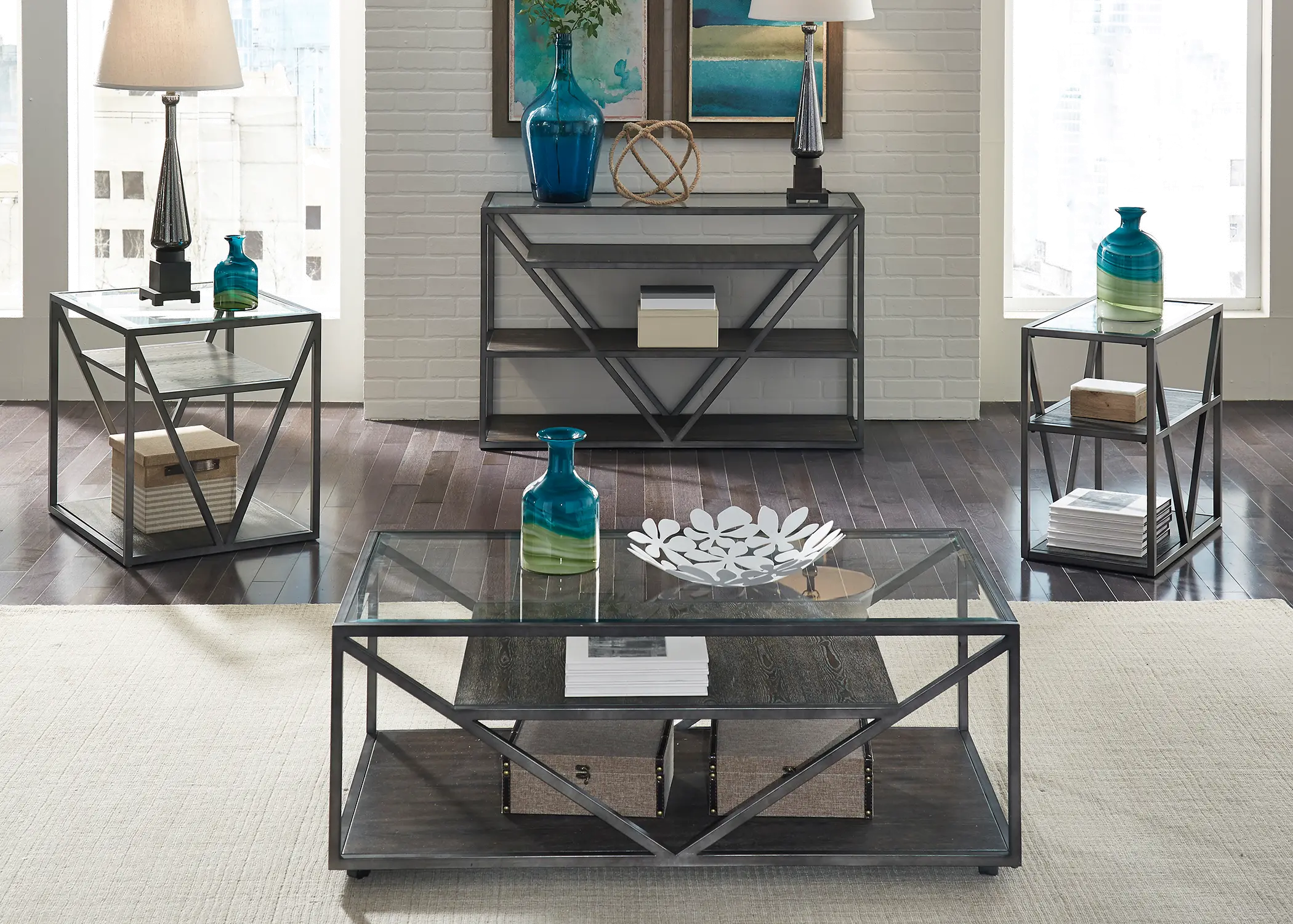 37-OT1020 Modern Glass End Table - Arista-2