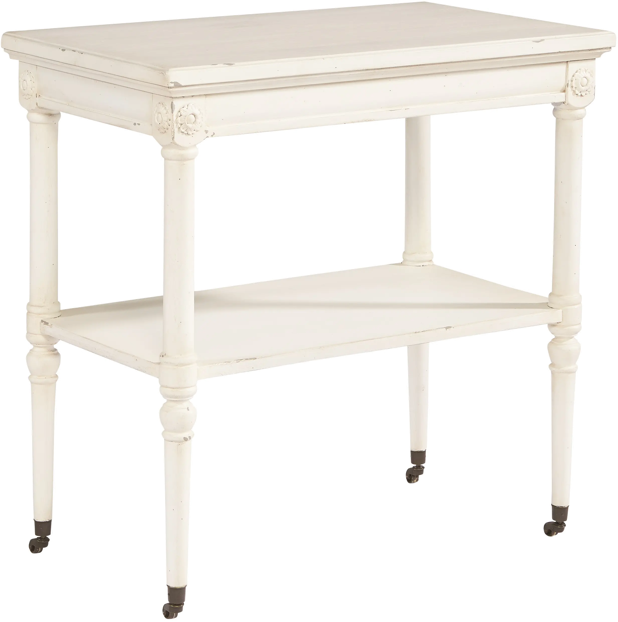 3070117B Magnolia Home Furniture French Inspired White Petite Side Table-1