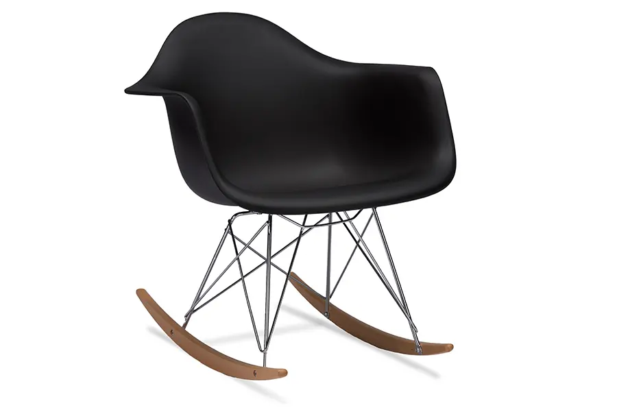 DC-311W-BLACK Modern Black Plastic Shell Chair - Dario-1