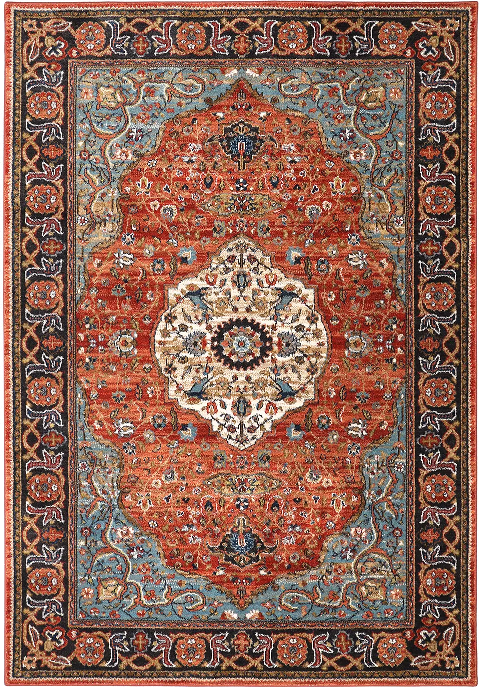 90661-90097/8X11/PET Spice Market 8 x 11 Alcantara Rust and Aquamarine Blue Rug-1