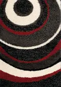 Shaggy 8 x 11 Red, Charcoal, and Cream Spiral Area Rug