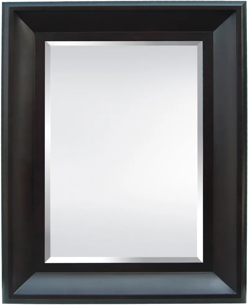 Black Wide Frame Wall Mirror