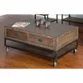 Homestead Brown Coffee Table on Wheels