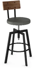 Architect Brown, Gray, and Black Adjustable Bar Stool
