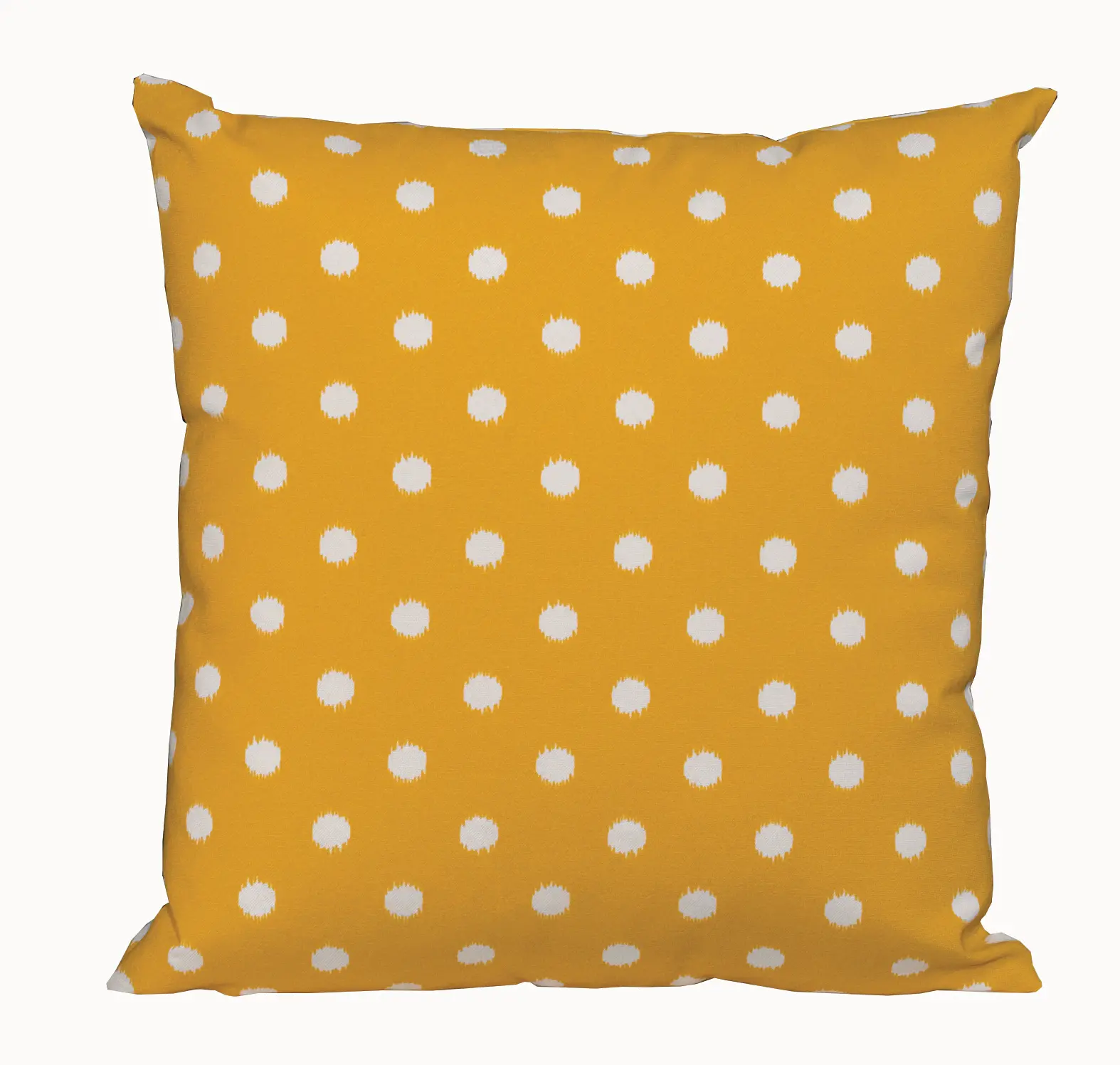 Yellow and Cream Polka Dot Throw Pillow-1