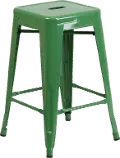 Green Metal Stackable Counter Height Stool