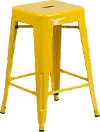 Yellow Metal Stackable Counter Height Stool