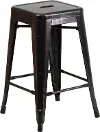 Black Metal Stackable Counter Height Stool