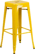 Yellow Metal Stackable Bar Stool