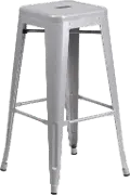 Silver Metal Stackable Bar Stool