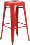 Red Metal Stackable Bar Stool