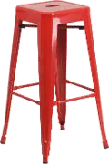 Red Metal Stackable Bar Stool