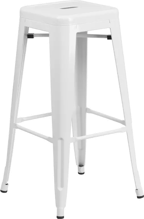 White Metal Stackable Bar Stool-1