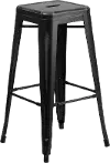 Distressed Black Metal Bar Stool