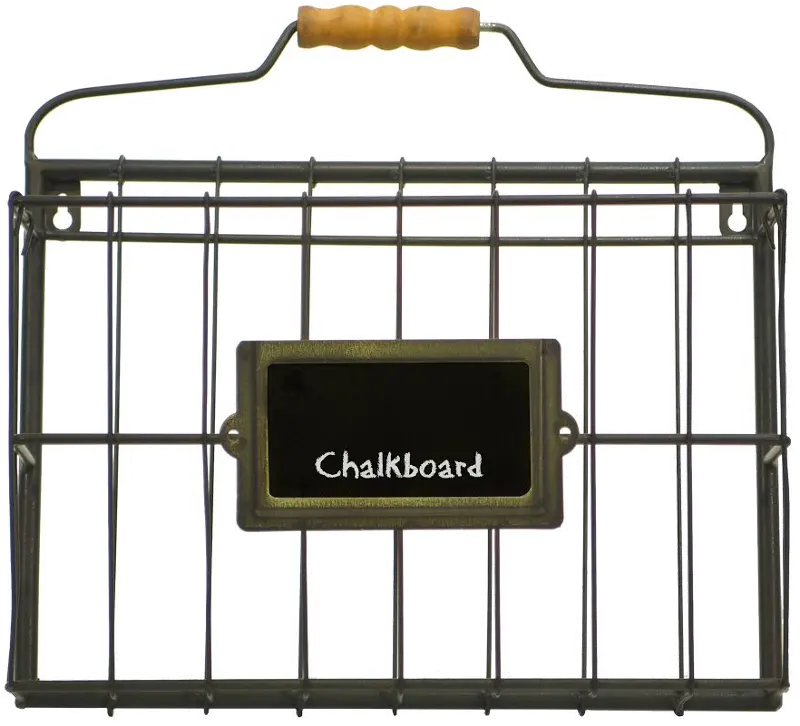 Single Metal File Holder with Chalkboard Label