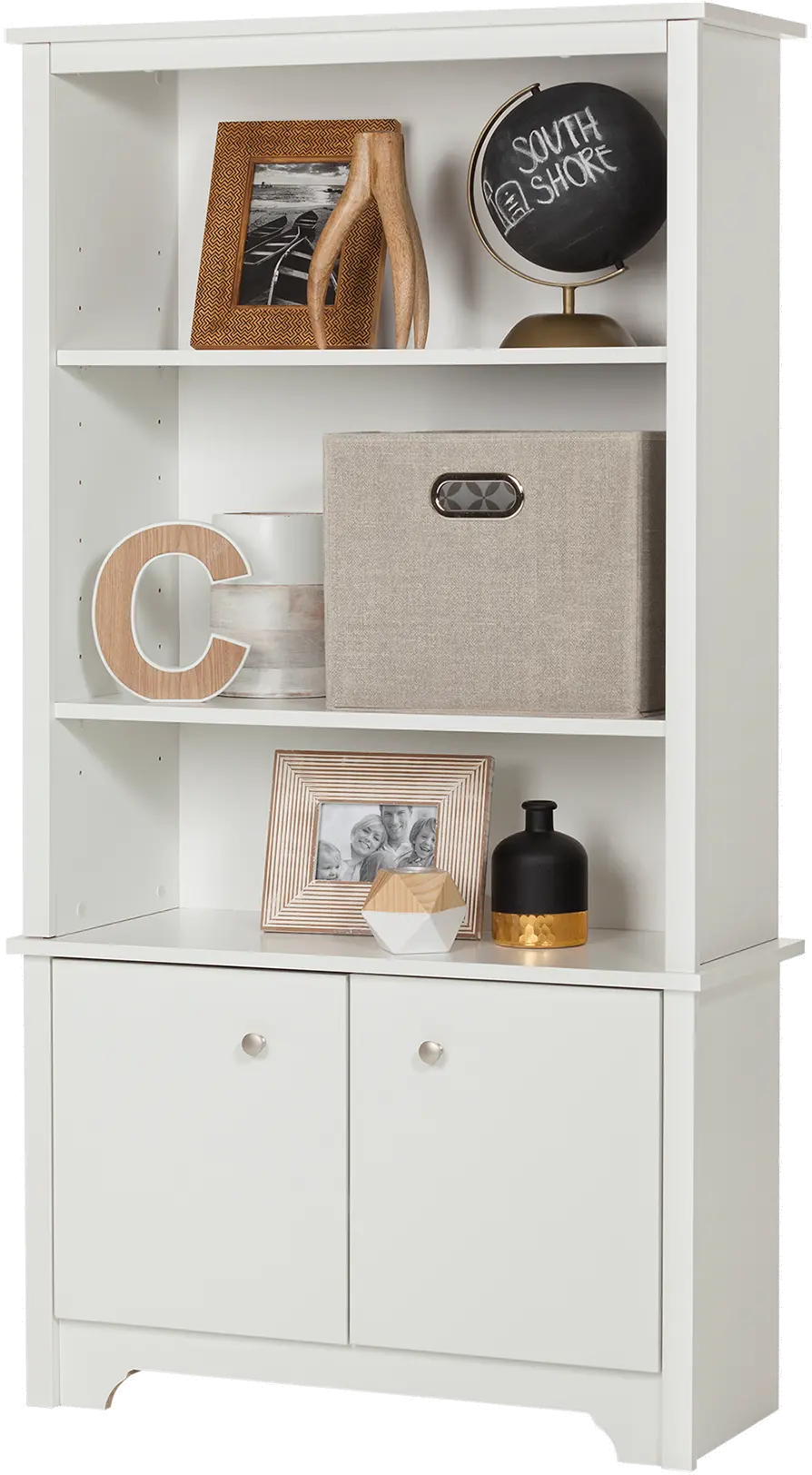 10328 White 3-Shelf Storage Bookcase - South Shore-1