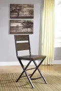 Kavara Reclaimed Wood and Metal Counter Height Stool