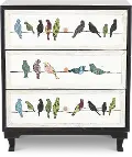 Painted 3 Drawer Bird on a Wire Chest
