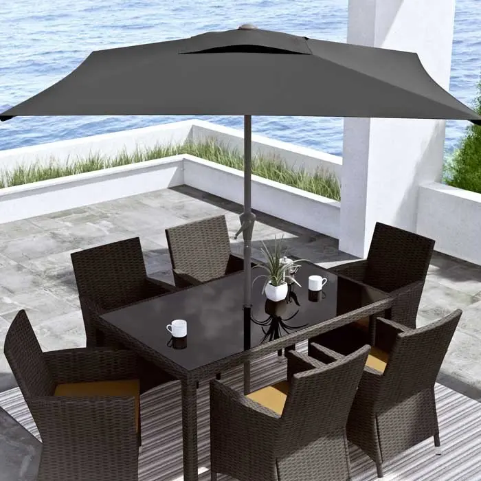 Black Square Patio Umbrella-2