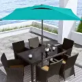 Turquoise Blue Square Patio Umbrella
