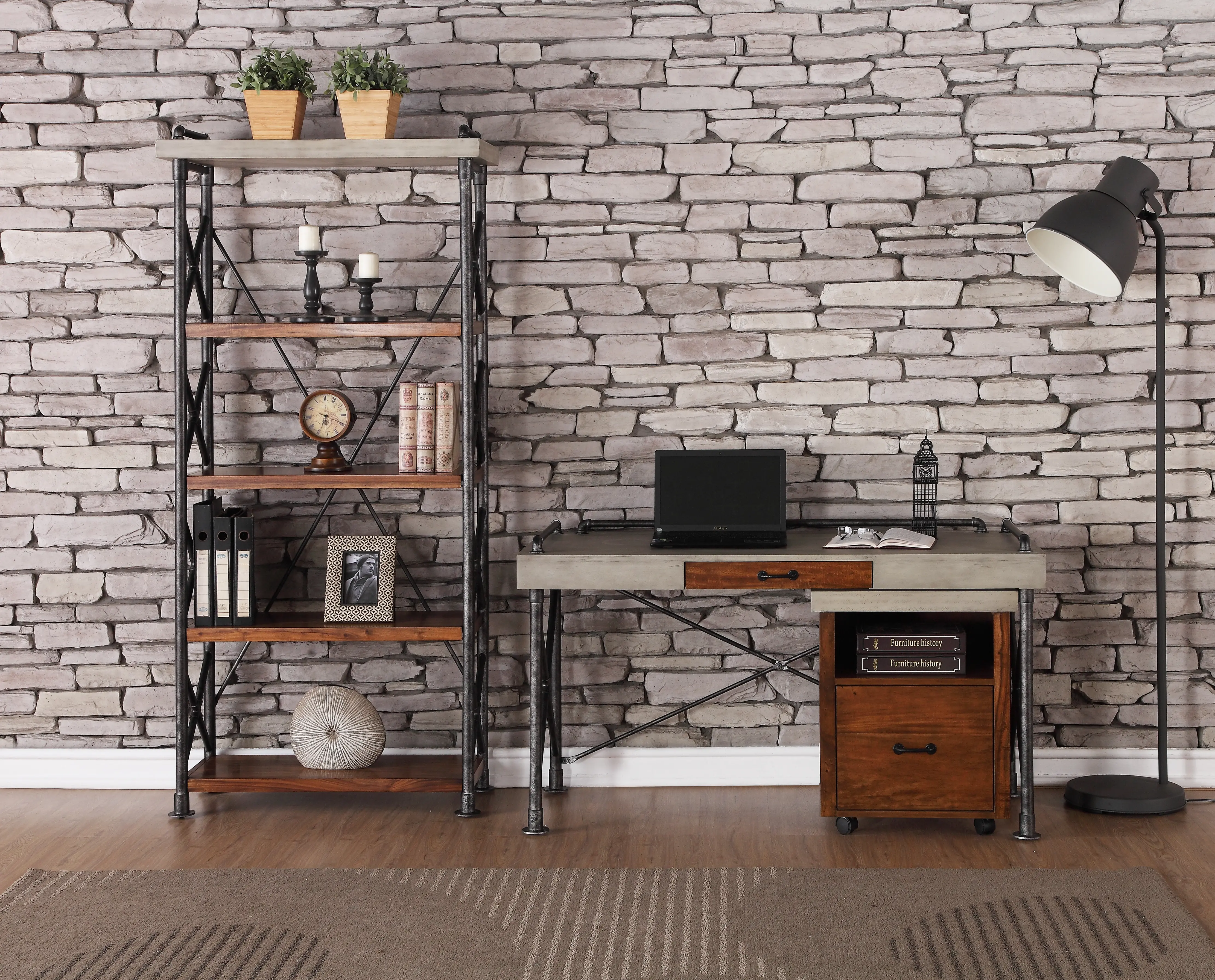 36 Inch Contemporary Bookcase - Steampunk-2