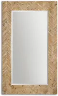 Chevron Patterned Wood Framed Mirror